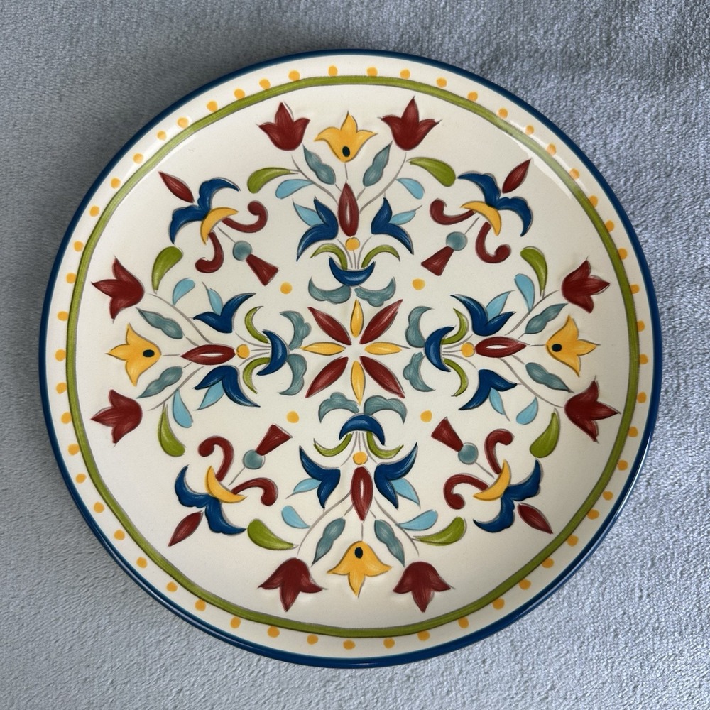Bobby Flay Sevilla Salad Plate 8" Blue Trim Discontinued NEW
